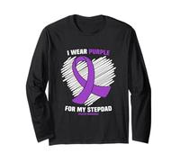 I Wear Purple for My Stepdad Epilepsy Awareness Long Sleeve T-Shirt