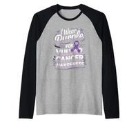 I Wear Purple for Vulvar Cancer Awareness Raglan Baseball Tee