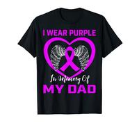 I Wear Purple In Memory Of My Dad Alzheimers Heart Graphic T-Shirt