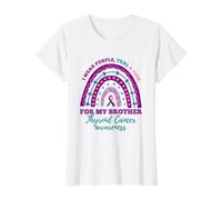 I Wear Purple Teal Pink for Brother Thyroid Cancer Awareness Value Graphic T-Shirt