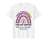 I Wear Purple Yellow Sister Autoimmune Hepatitis Awareness Value Graphic T-Shirt