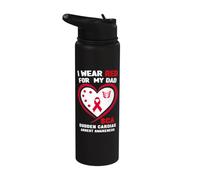 I Wear Red for My Dad SCA Sudden Cardiac Arrest Awareness Stainless Steel Insulated Water Bottle
