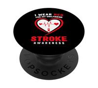I wear Red for my Girlfriend Stroke Awareness PopSockets Adhesive PopGrip
