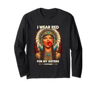 I Wear Red for My Sisters Native American Stop MMIW Long Sleeve T-Shirt