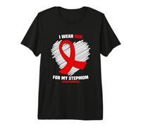 I Wear Red for My Stepmom Dyslexia Awareness Premium T-Shirt
