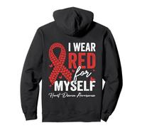 I Wear Red For Myself Heart Disease Awareness CHD awareness Pullover Hoodie