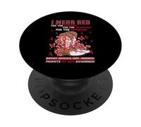 I Wear Red for the Warrior AIDS HIV Awareness PopSockets Adhesive PopGrip