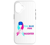 I Wear Teal Blue Pink For My Daughter Thyroid Cancer Case for iPhone 16