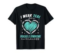 I Wear Teal For Fragile X Syndrome Awareness Support Fighter T-Shirt