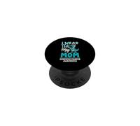 I Wear Teal For My Mom Cervical Cancer Awareness Dinosaur PopSockets Adhesive PopGrip