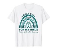 I Wear Teal for My Niece Trigeminal Neuralgia Awareness Value Graphic T-Shirt, Men, White, M