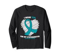 I Wear Teal for My Stepdaughter Myasthenia Gravis Awareness Long Sleeve T-Shirt