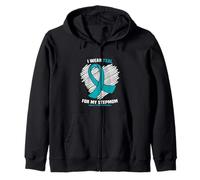 I Wear Teal For My Stepmom Fragile X Syndrome Awareness Zip Hoodie
