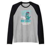 I Wear Teal for Myself Cervical Cancer Awareness Dinosaur Raglan Baseball Tee