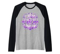 I Wear Teal Purple For Someone I Miss Suicide Awareness Flag Raglan Baseball Tee