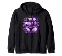 I Wear Teal Purple For Someone I Miss Suicide Awareness Flag Zip Hoodie