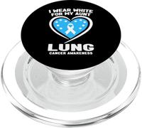 I Wear White For My Aunt Lung Cancer Awareness PopSockets PopGrip for MagSafe