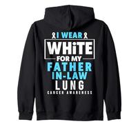 I Wear White For My Father In Law Lung Cancer Awareness Zip Hoodie