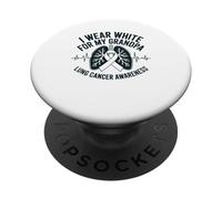 I Wear White For My Grandpa Lung Cancer Awareness PopSockets Adhesive PopGrip