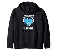 I Wear White For My Stepson Lung Cancer Awareness Zip Hoodie