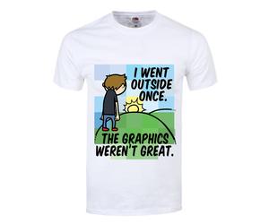 I Went Outside Once The Graphics Werent Great White Mens T-Shirt