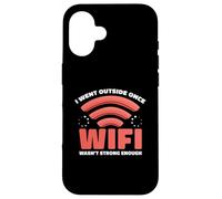 I Went Outside Once WiFi Wasn't Strong Enough Humor Case for iPhone 16