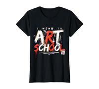 I Went to Art School Creative Aesthetic Student Value Graphic T-Shirt, Women, Black, XL
