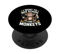 I Went To Med School For Monkeys Funny Zoo Veterinarian PopSockets Adhesive PopGrip