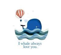 I Whale Always Love You Men's T-Shirt - White - 5XL - White