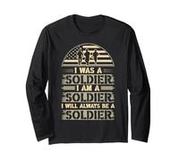 I Will Always Be A Soldier Vintage Men Veteran Patriotic US Long Sleeve T-Shirt