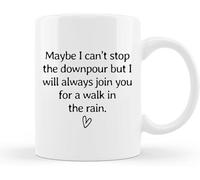 I Will Always Join You for A Walk in The Rain Ceramic Mug Novelty Ceramic Coffee Mugs Cup Double Side Printed Tea Mom Dad Friend Wife Husband Gift 11Oz