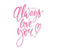 I Will Always Love You on Speech Bubble Wall Decals 57.6x82.2cm Multi Color Selection Pink