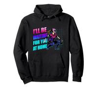 I Will Be Waiting For You At Home Teen Softball Catcher Pullover Hoodie
