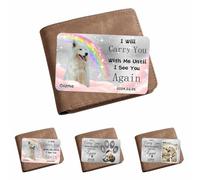 I Will Carry You With Me Until I See You Again Personalized Pet Memorial Wallet Card Custom Metal Wallet Insert Dog Memory Gifts Customized Name Memory Card Sympathy Gifts For Cat Dog Lovers