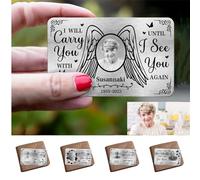 I Will Carry You With Me Until I See You Again Wallet Card Personalized Photo Name Date Metal Wallet Cards Sympathy Gifts For Loss Of Mom Dad Lover Family Members Keepsake Wallet Card Memorial Gift
