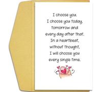 I Will Choose You Every Single Time Without Thought,Valentine's Day Card for Him Her, Romantic Love Card, Anniversary Card, Wedding Day Gift(F Style)