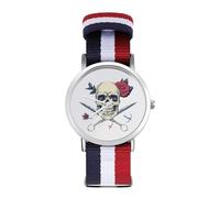I Will Cut You Skull Barber Sport Watch for Men Women Nylon Strap Wrist Watch Analog Quartz Watch