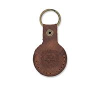 I Will Fear No Evil Leather Keychain Compatible with Apple AirTag, Christian Gifts, Full Grain Cowhide Holder Case, Jordan Brown