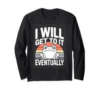 I Will Get to It Eventually Lazy Frog Retro Long Sleeve T-Shirt