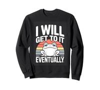 I Will Get To It Eventually Lazy Frog Retro Sweatshirt