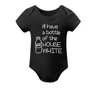 I Will Have A Bottle Of The House White Baby Bodysuit Cute Newborn Boys Outfit Funny Black-style 18months