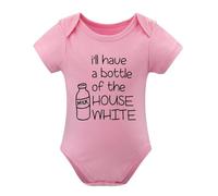 I Will Have A Bottle Of The House White Baby Bodysuit Cute Newborn Boys Outfit Funny Pink-style-1 24months
