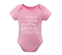 I Will Have A Bottle Of The House White Baby Bodysuit Cute Newborn Boys Outfit Funny Pink-style 6months