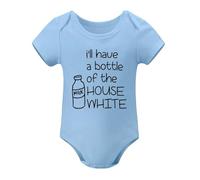 I Will Have A Bottle Of The House White Baby Bodysuit Cute Newborn Boys Outfit Funny Sky Blue-style-1 9months