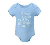 I Will Have A Bottle Of The House White Baby Bodysuit Cute Newborn Boys Outfit Funny Sky Blue-style 3months