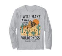I Will Make a Way in The Wilderness - Isaiah 43:19 Retro Long Sleeve T-Shirt