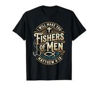 I Will Make You Fishers of Men Matthew 4:19 Value Graphic T-Shirt, Men, Black, S