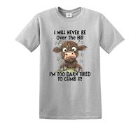 I Will Never BE Over The Hill | Funny Men's T-Shirt TEE TOP(Sport Grey,4XL)