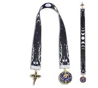 I Will Not Die Dragon Bookmark, Sword Bookmarks mit Vintage Tassel Metal Pendant, Dual-Tone Black & Yellow Zinc Alloy Book Marker, Unique Gifts for Book Lovers, Readers (Dragon Ribbon)