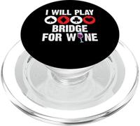 I Will Play Bridge For Wine Player Card Game PopSockets PopGrip for MagSafe